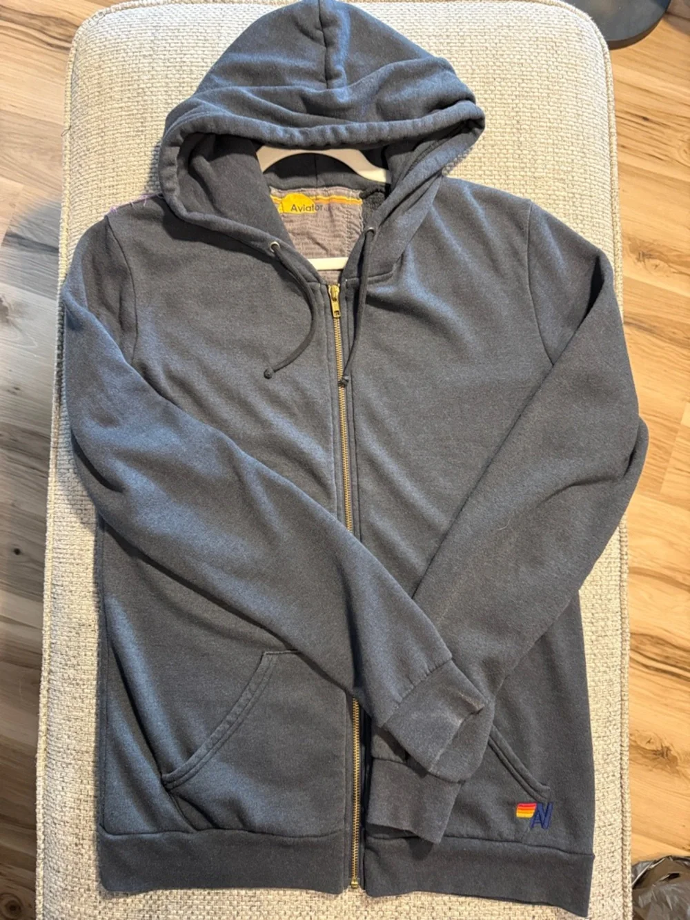 Women's Gray Hoodie with Rainbow Sunburst Panel - Picture 3 of 6